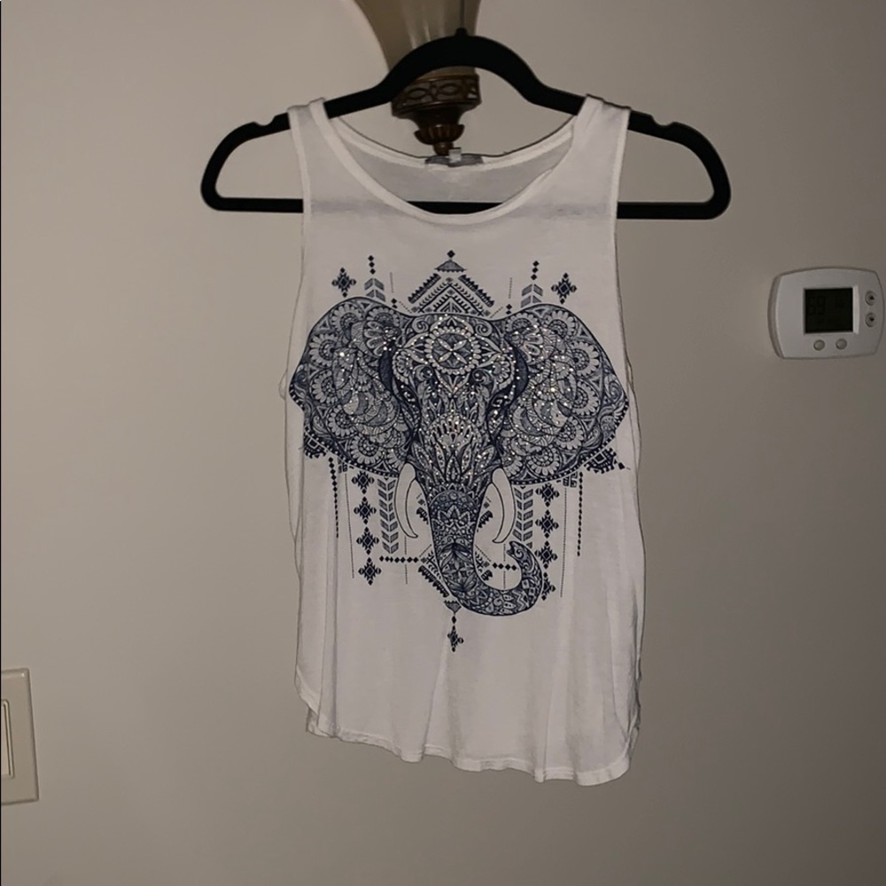 float white elephant mandala shirt